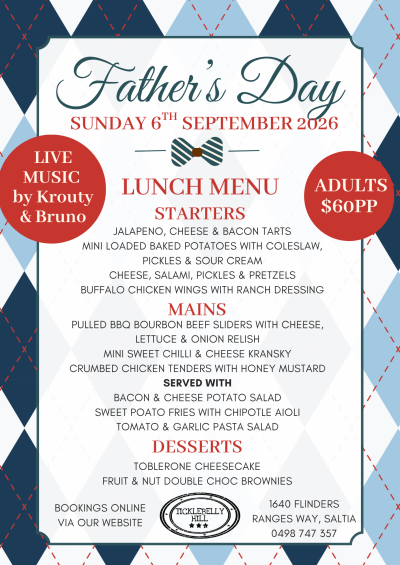 Fathers Day Table Menu